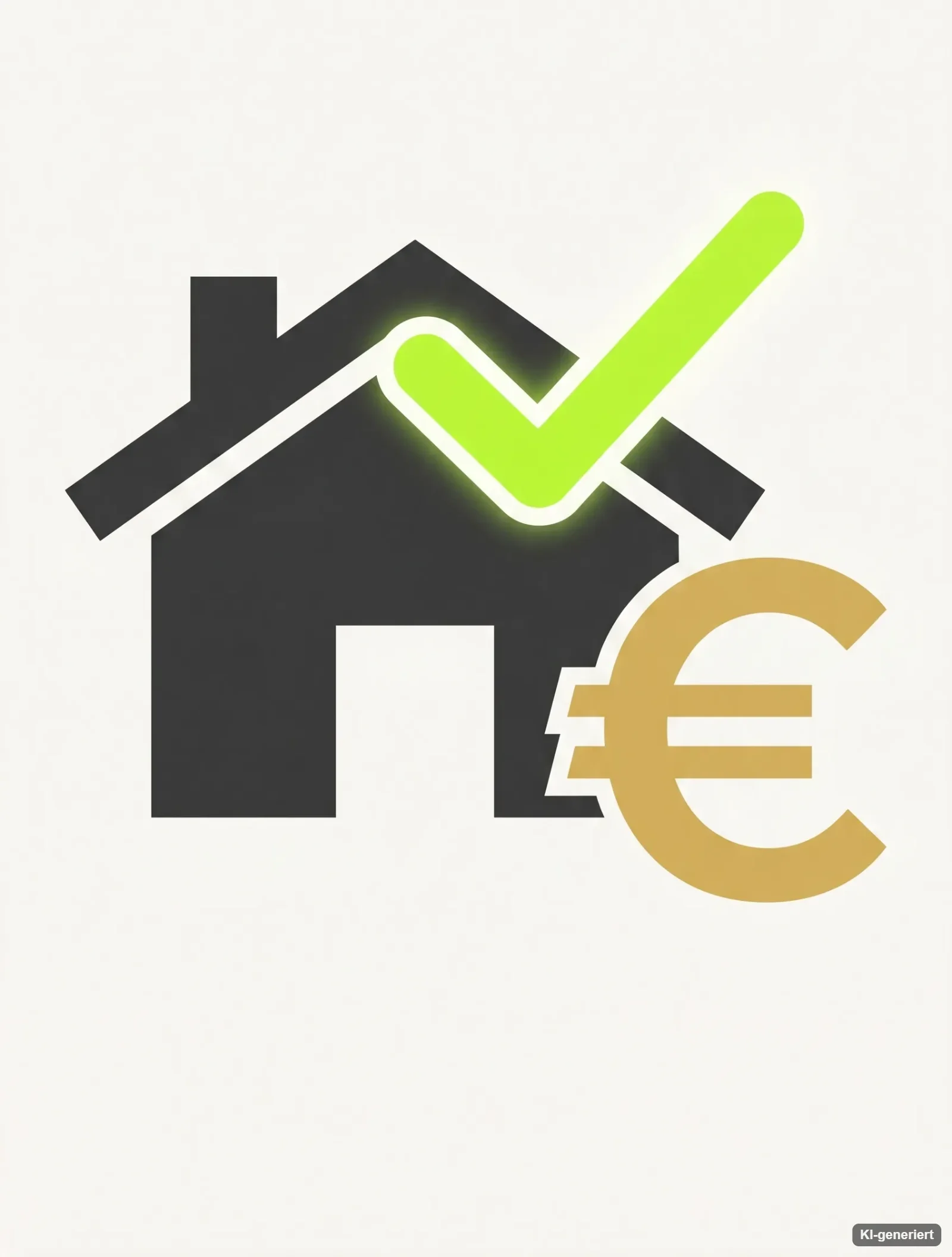 Illustration: Haus mit grünem Haken und Euro-Zeichen – Steuervorteil gesichert
